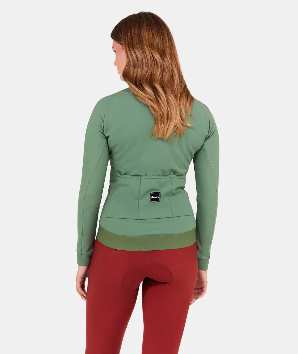 SANTINI Windproof Women Single Colour Jacket - Green Sage