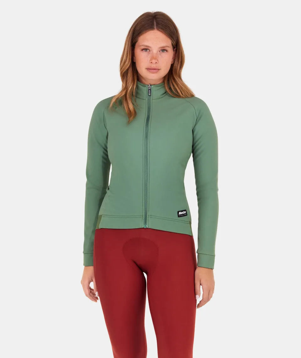 SANTINI Windproof Women Single Colour Jacket - Green Sage