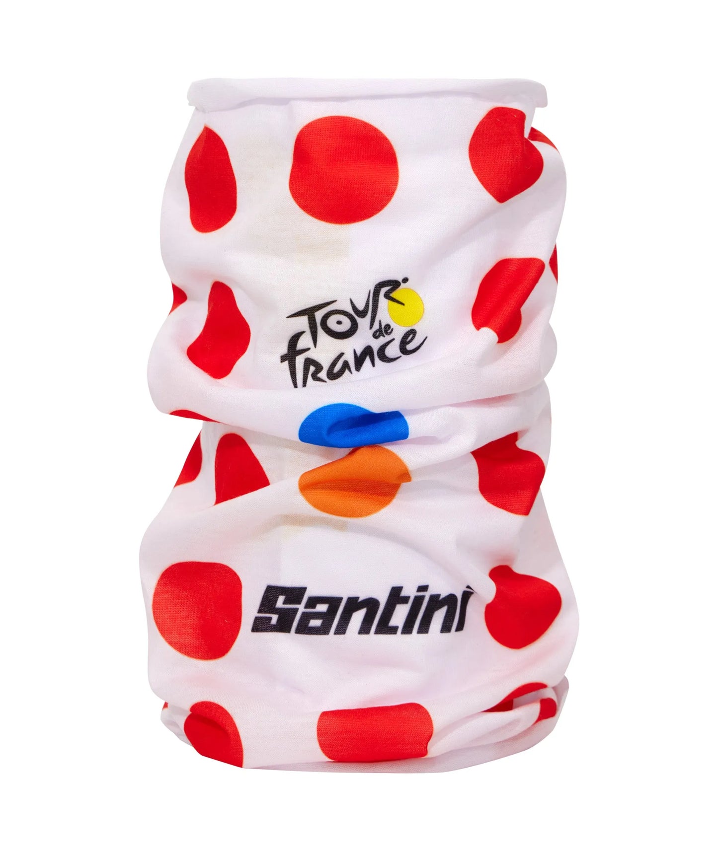 SANTINI Tour De France Polka Dot Neck Warmer - White/Red