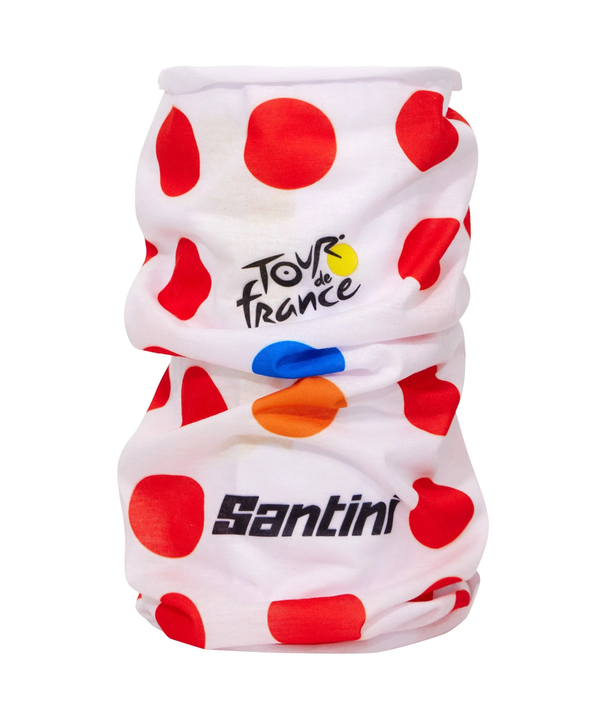 SANTINI Tour De France Polka Dot Neck Warmer - White/Red