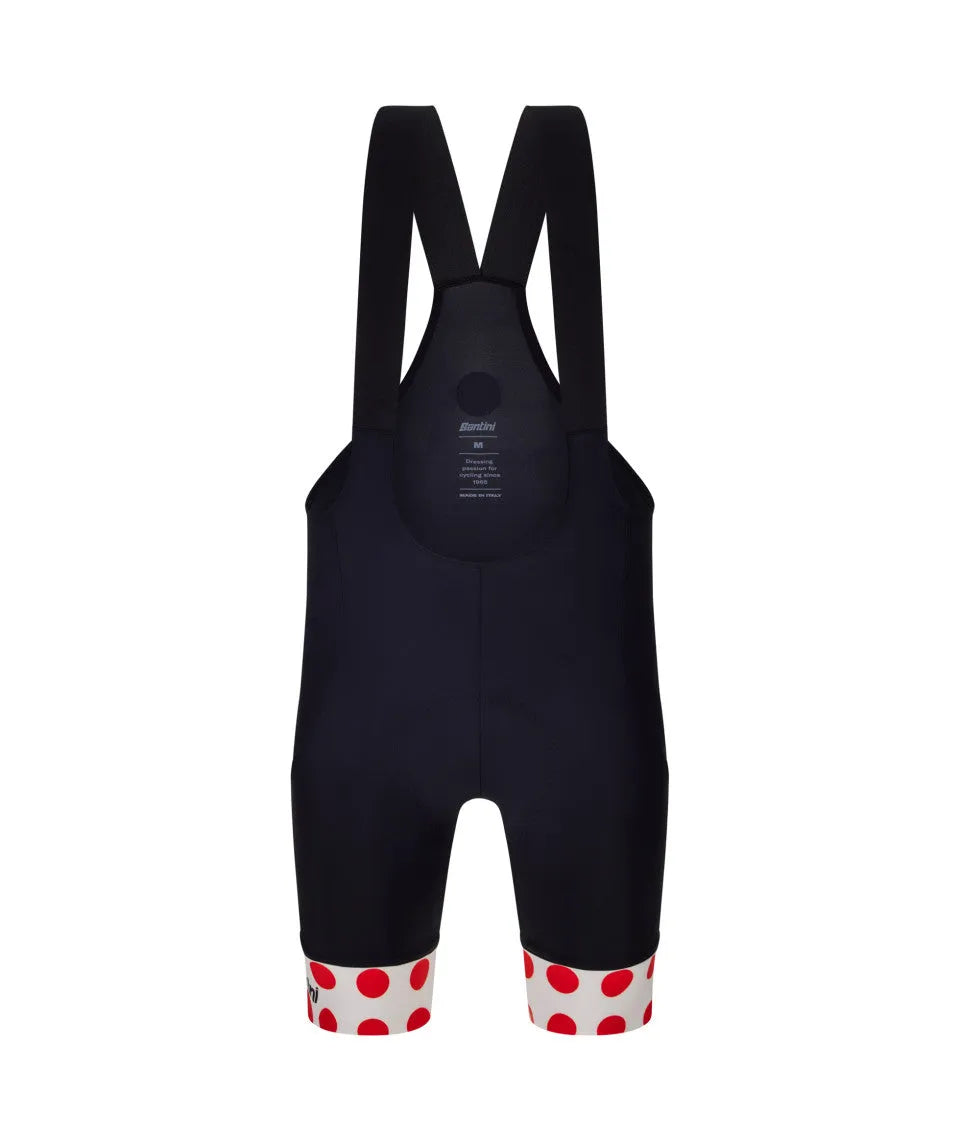 SANTINI Tour de France Polka Dot Bib Shorts - Black