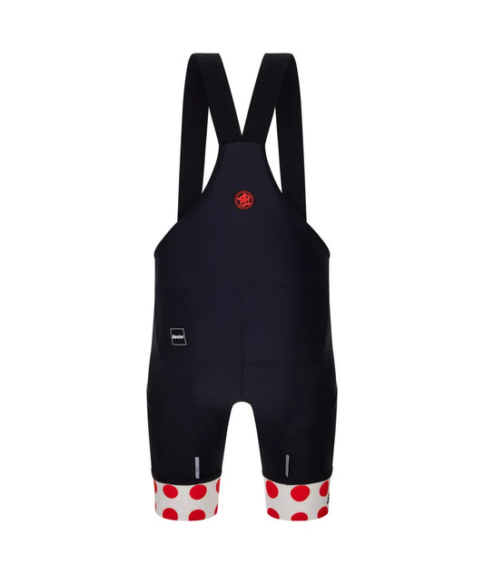 SANTINI Tour de France Polka Dot Bib Shorts - Black