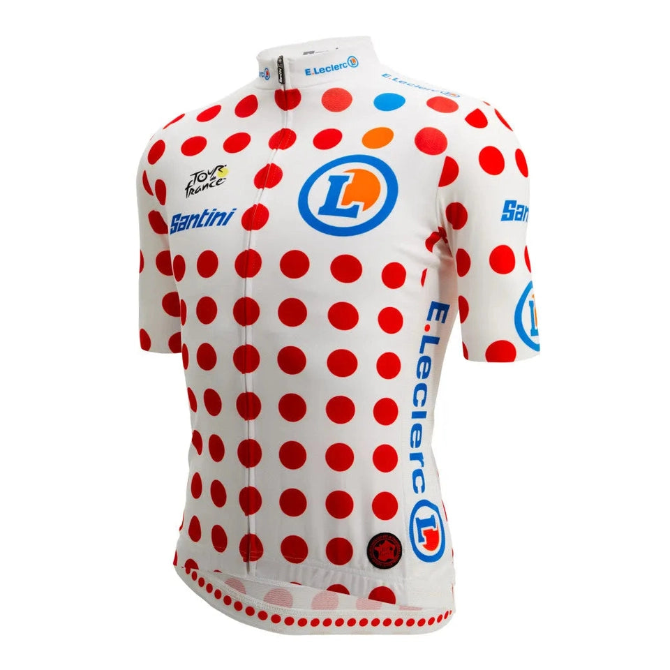 SANTINI Tour de France Polka Dot Jersey - White/Red