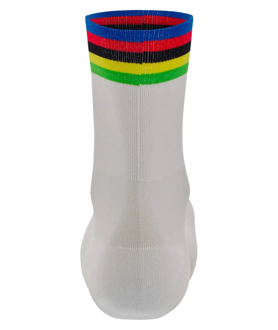 SANTINI UCI OFFICIAL WORLD CHAMPION CYCLING SOCKS - White/Rainbow