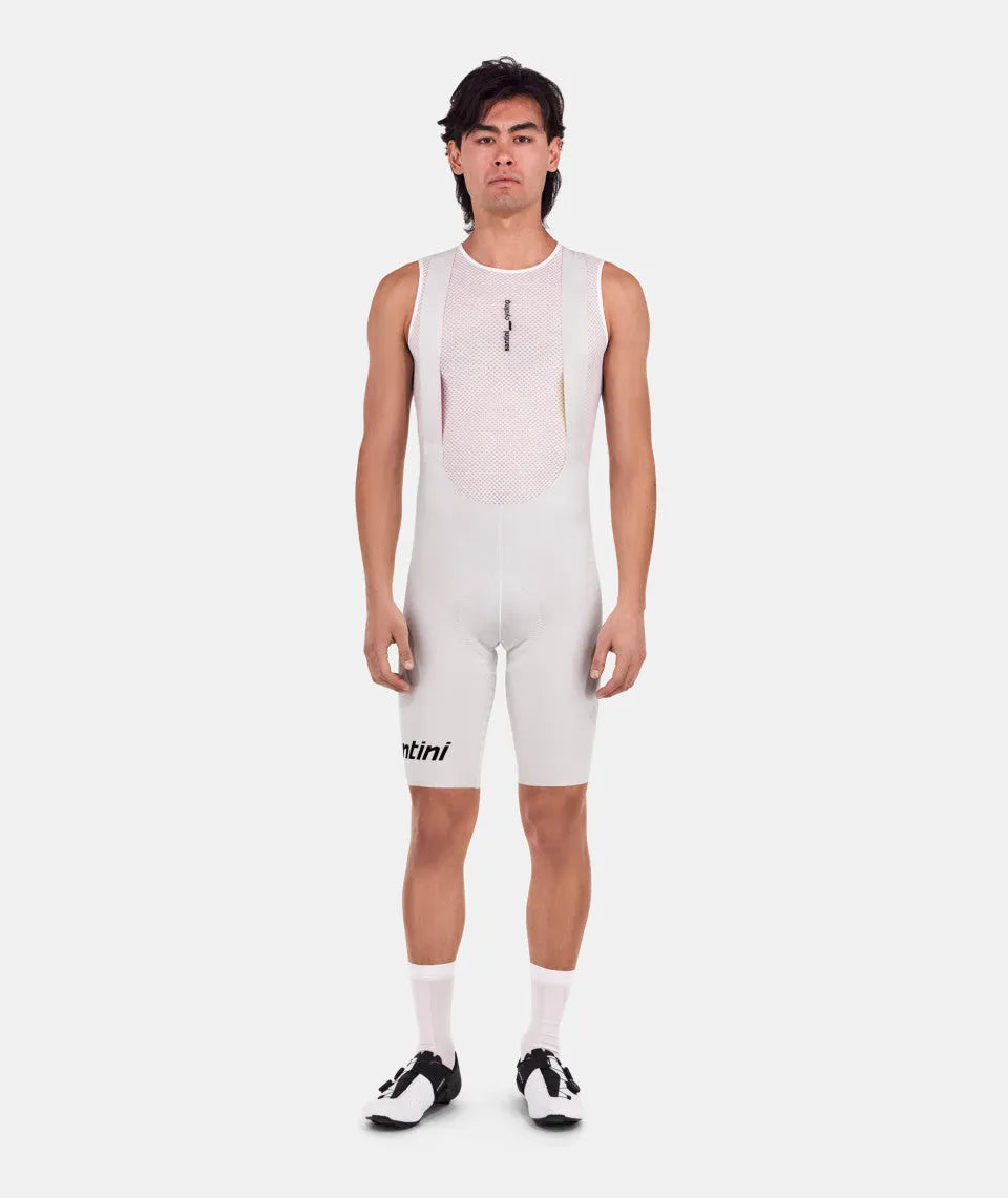 radhose bibshort kurz mit trägern rennrad santini uci rainbow SANTINI Unico Edge Bib Shorts - White
