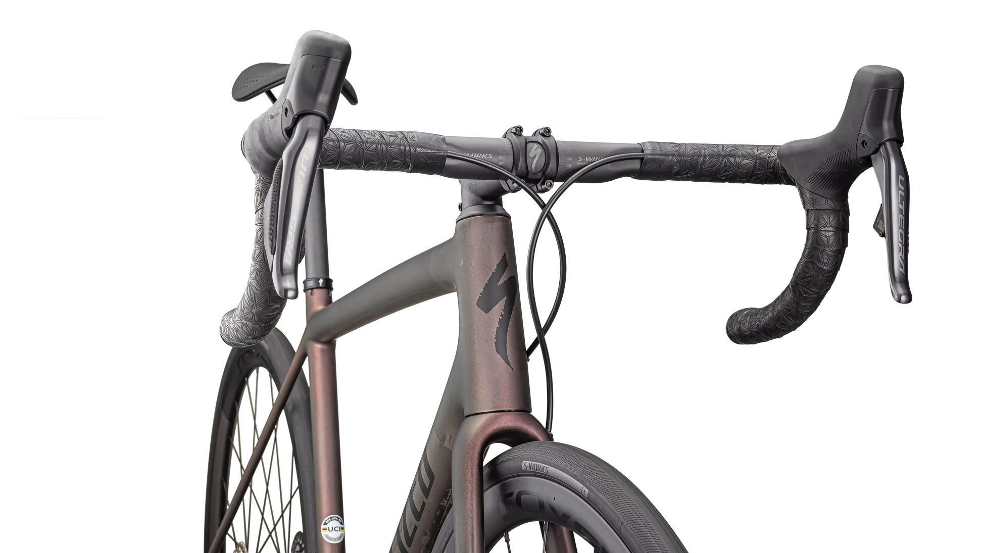 SPECIALIZED AETHOS PRO 2025 Ultegra Di2 Disc Complete Road Bike - Satin Carbon / Red Pearl / Black