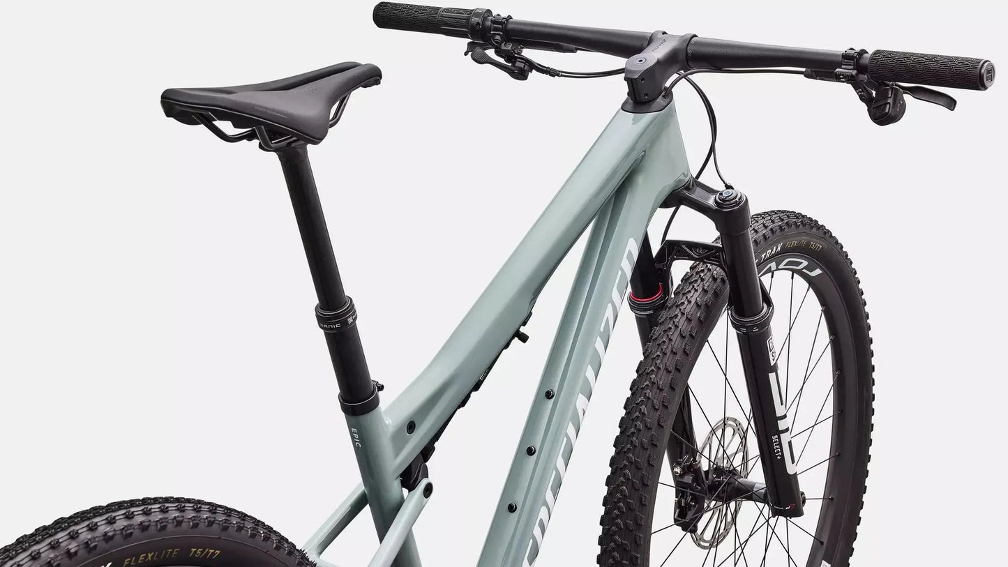 SPECIALIZED Epic 9 Expert Complete MTB - Gloss Agave Grey / Metallic White Silver