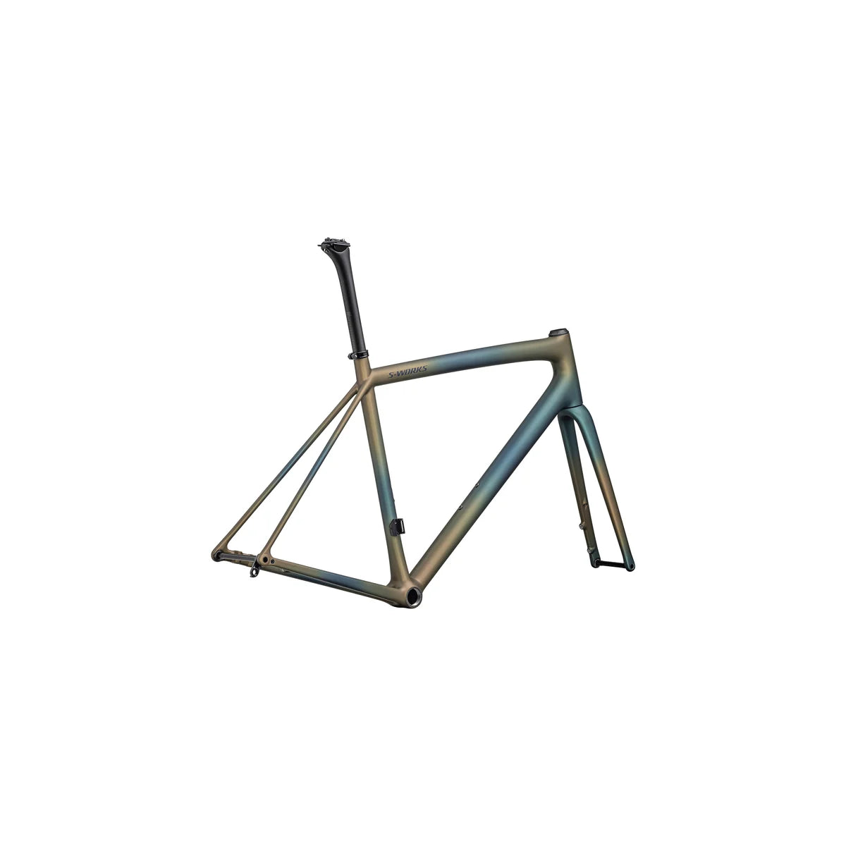SPECIALIZED S-Works Aethos 2025 Road Frameset - Satin Deep Lake Metallic / Green Pearl + Burnt Gold Metallic Fades / Dark Navy