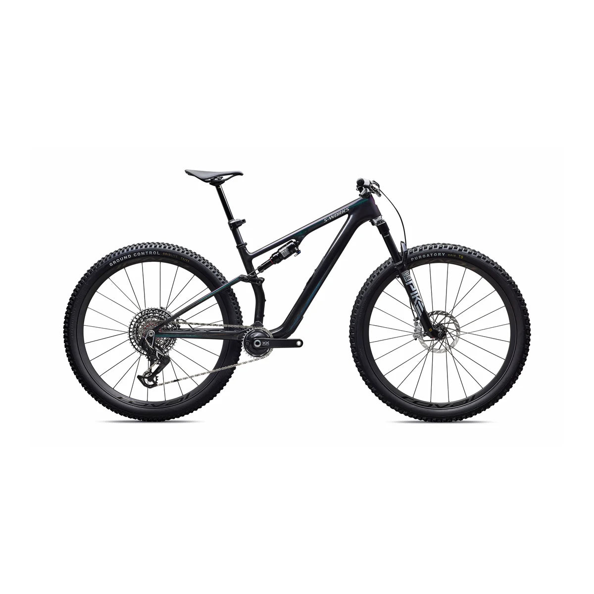 SPECIALIZED S-Works Epic 8 EVO 2026 SRAM XX SL AXS Complete MTB - Gloss Carbon / Green To Purple Viavi Fade / Brushed Liquid Metal