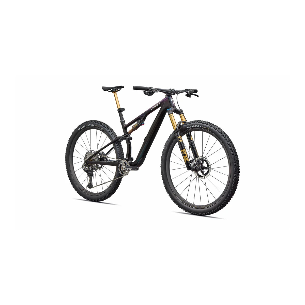 SPECIALIZED S-Works Epic 8 EVO 2026 Shimano XTR Di2 Complete MTB - Gloss Carbon / Green To Purple Viavi Fade / Brushed Liquid Metal