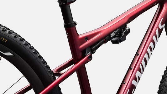SPECIALIZED S-Works Epic 9 Complete MTB - Gloss Red Tint Over Red Reflex Pearl Edge Fade / Metallic White Silver