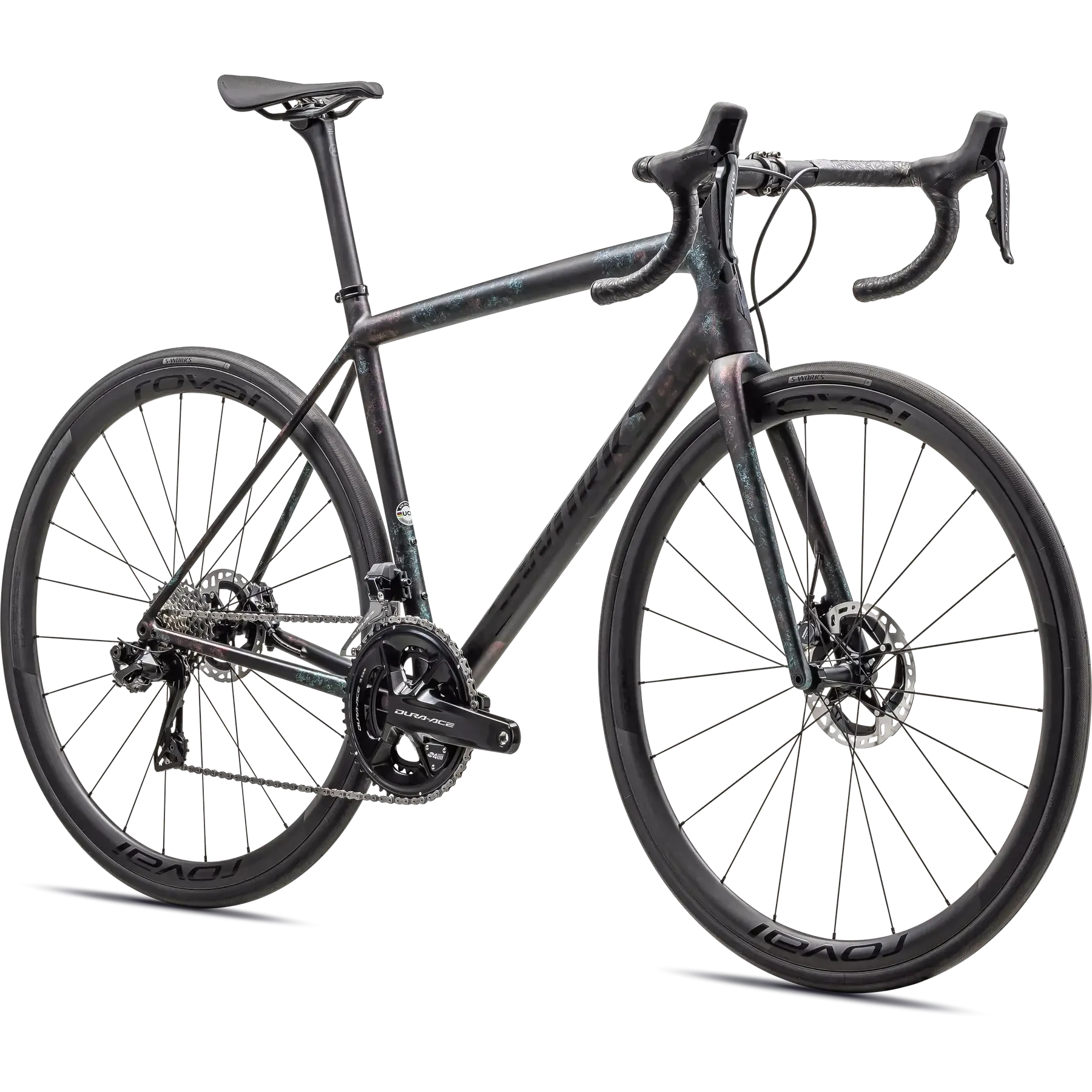 SPECIALIZED SWORKS Aethos Shimano Dura Di2 Ace Road Bike - GLOSS OBSIDIAN/LAPIS + ABALONE ORGANIC COLOR RUN/OBSIDIAN