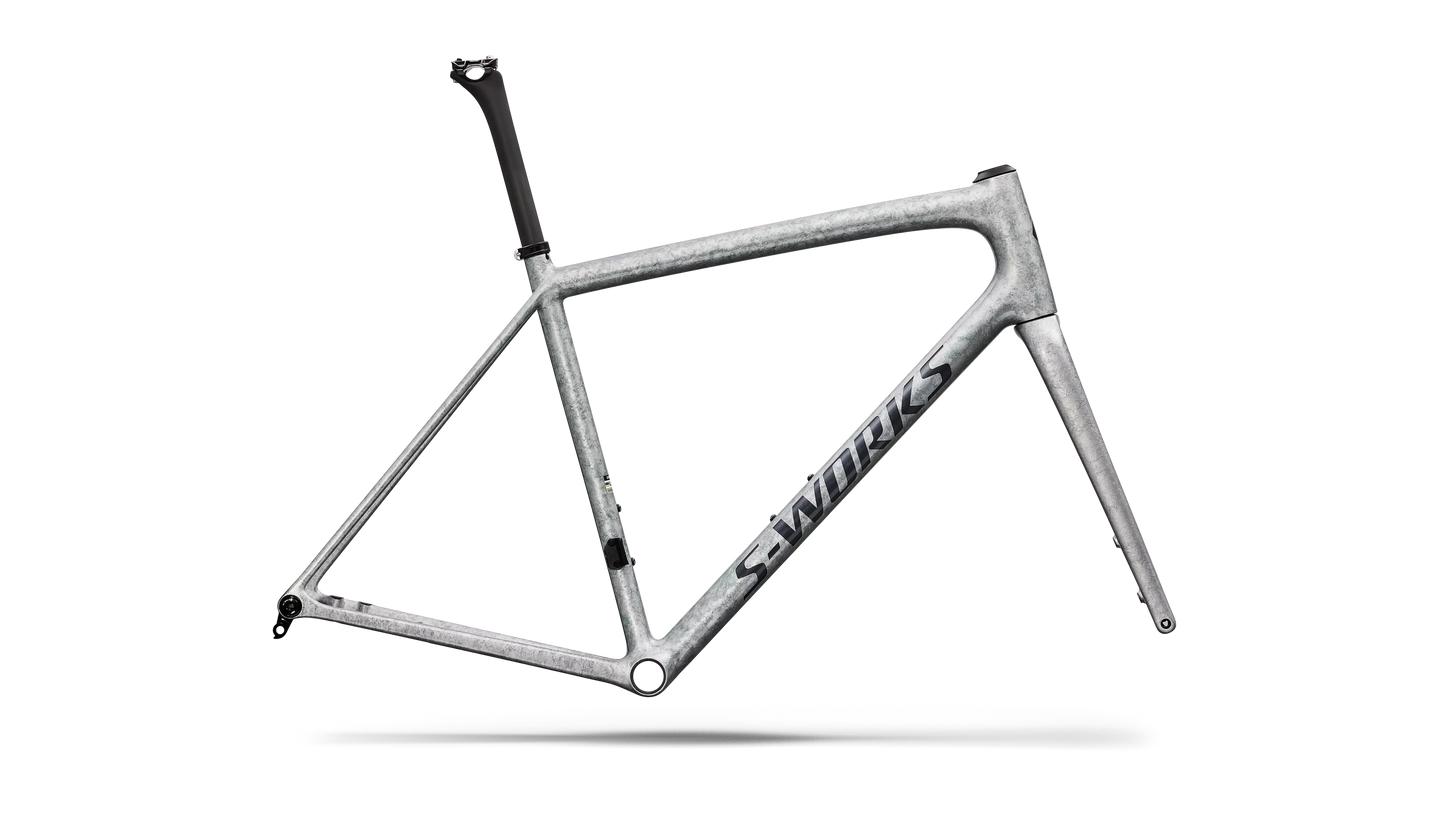 SPECIALIZED SWorks Aethos 2 Frameset 2026 - Gloss Silver Blurred Impasto / Black Pearl