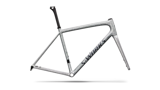 SPECIALIZED SWorks Aethos 2 Frameset 2026 - Gloss Silver Blurred Impasto / Black Pearl