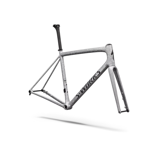 SPECIALIZED SWorks Aethos 2 Frameset 2026 - Gloss Silver Blurred Impasto / Black Pearl