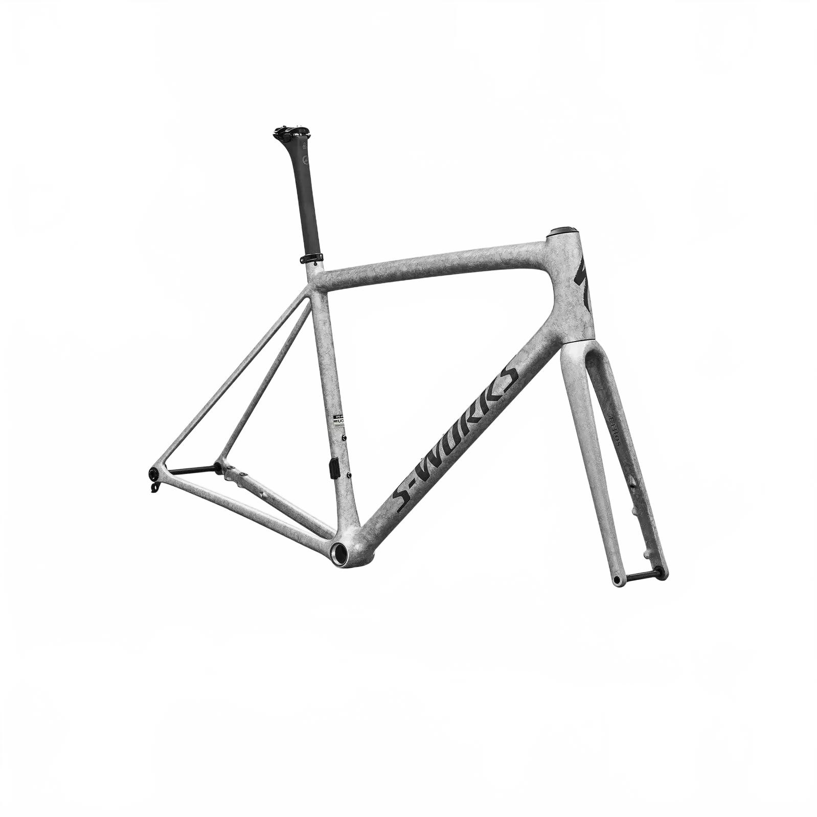 SPECIALIZED Sworks Aethos 2 Frameset 2026 - GLOSS SILVER BLURRED IMPASTO / BLACK PEARL