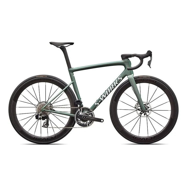 SPECIALIZED TARMAC SL8 Sworks Shimano Dura Ace DI2 Road Bike - GLOSS PREMIUM FJORD METALLIC / WHITE METALLIC SILVER