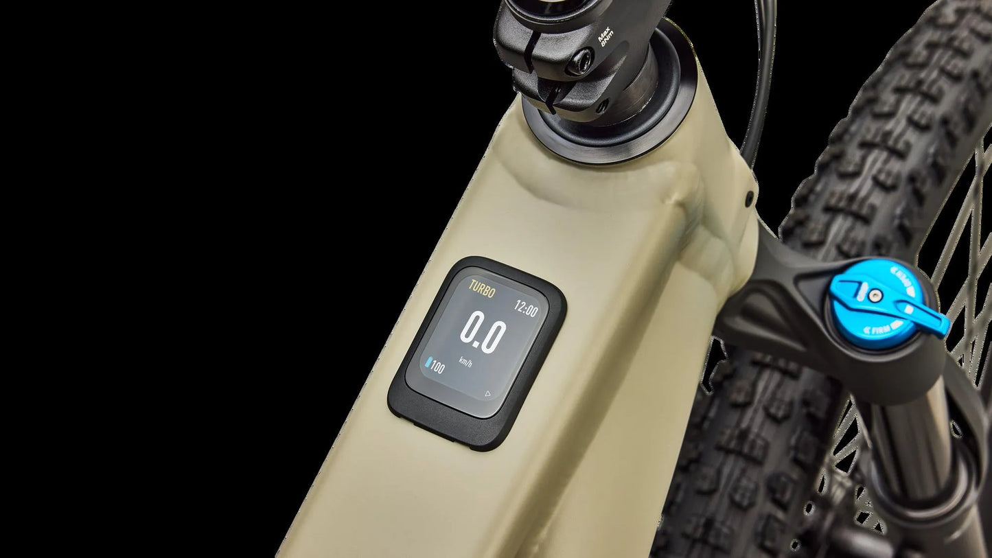SPECIALIZED Turbo Levo R Comp Alloy MTB Ebike - Satin East Sierras / Sandstone Metallic - TCU Display
