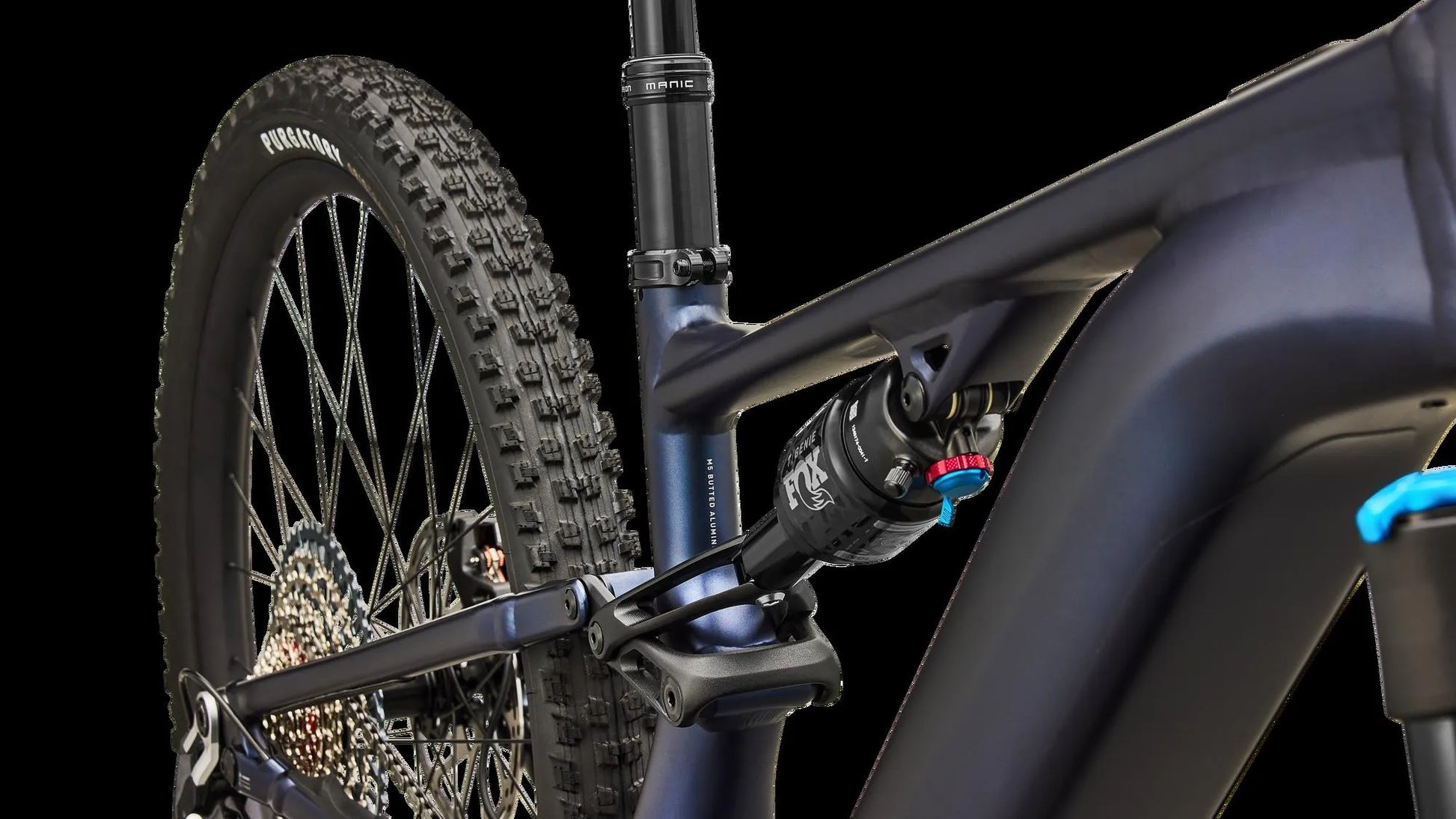 SPECIALIZED Turbo Levo R Comp Alloy MTB Ebike - Satin Metallic Deep Marine / Shadow Silver - Seat Tube Top Tube