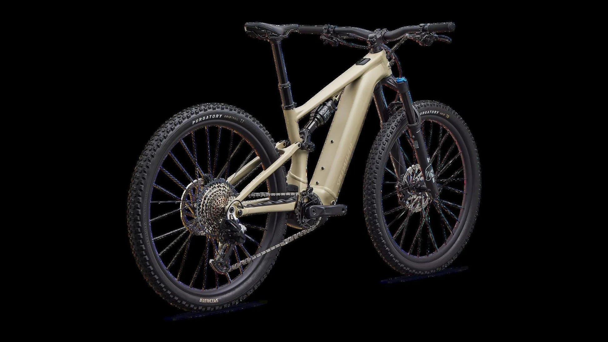 SPECIALIZED Turbo Levo R Comp Alloy MTB Ebike - Satin East Sierras / Sandstone Metallic - Rear Drive Side