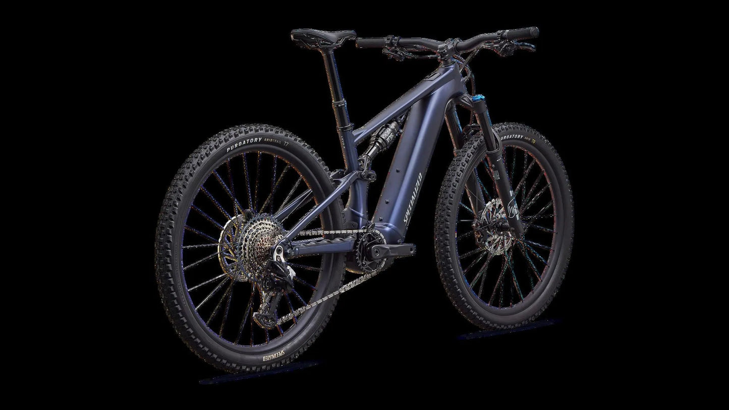 SPECIALIZED Turbo Levo R Comp Alloy MTB Ebike - Satin Metallic Deep Marine / Shadow Silver - Rear Drive Side