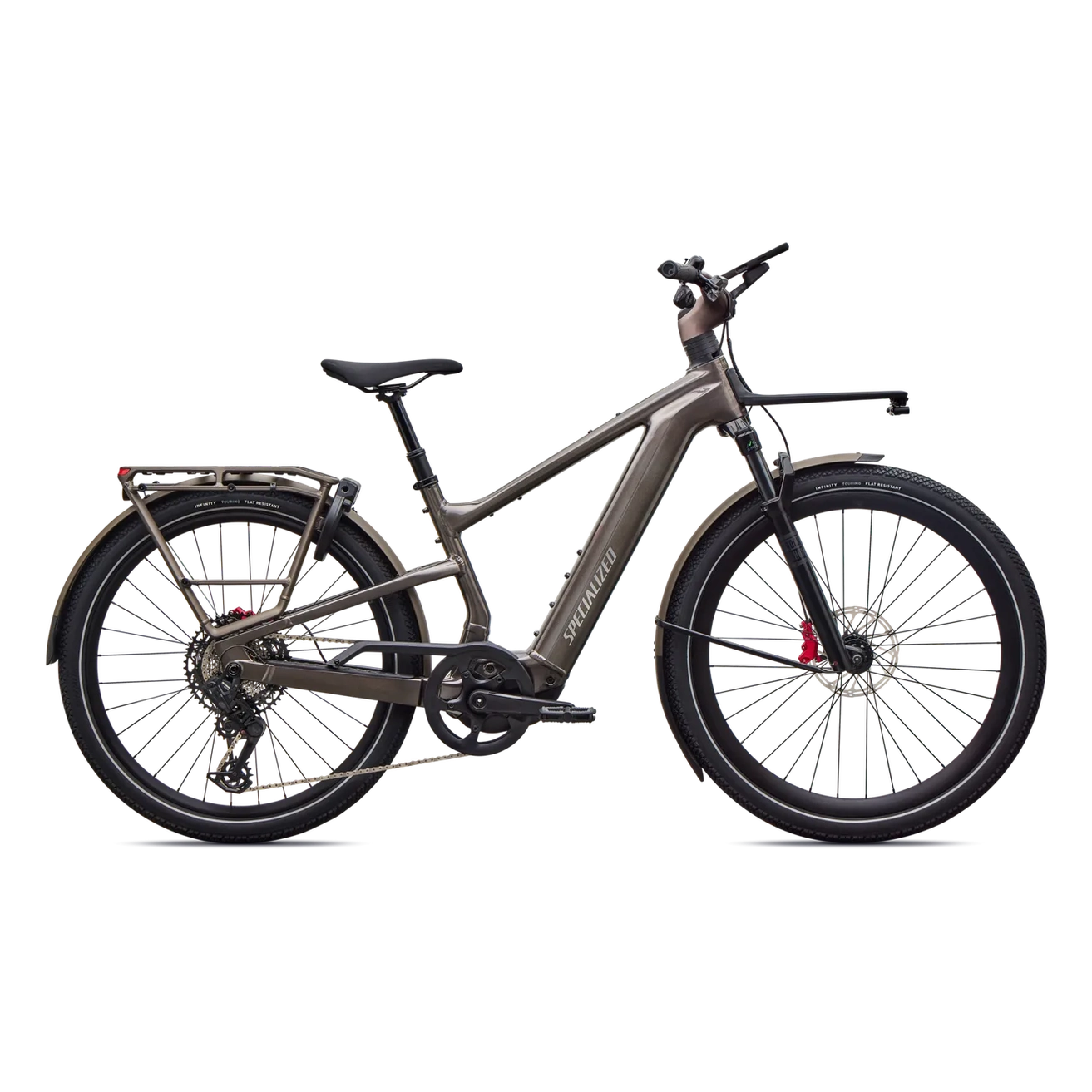 SPECIALIZED Turbo Vado 3 6.0 E-Bike - GLOSS WARM SMOKE METALLIC / SATIN BRUSHED CHROME