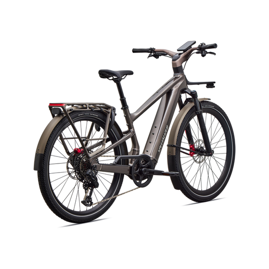 SPECIALIZED Turbo Vado 3 6.0 Ebike - GLOSS WARM SMOKE METALLIC / SATIN BRUSHED CHROME