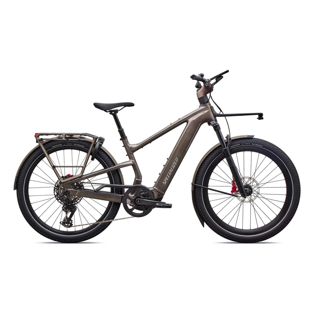 SPECIALIZED Turbo Vado 3 EVO 6.0 E-Bike - GLOSS WARM SMOKE METALLIC / SATIN BRUSHED CHROME