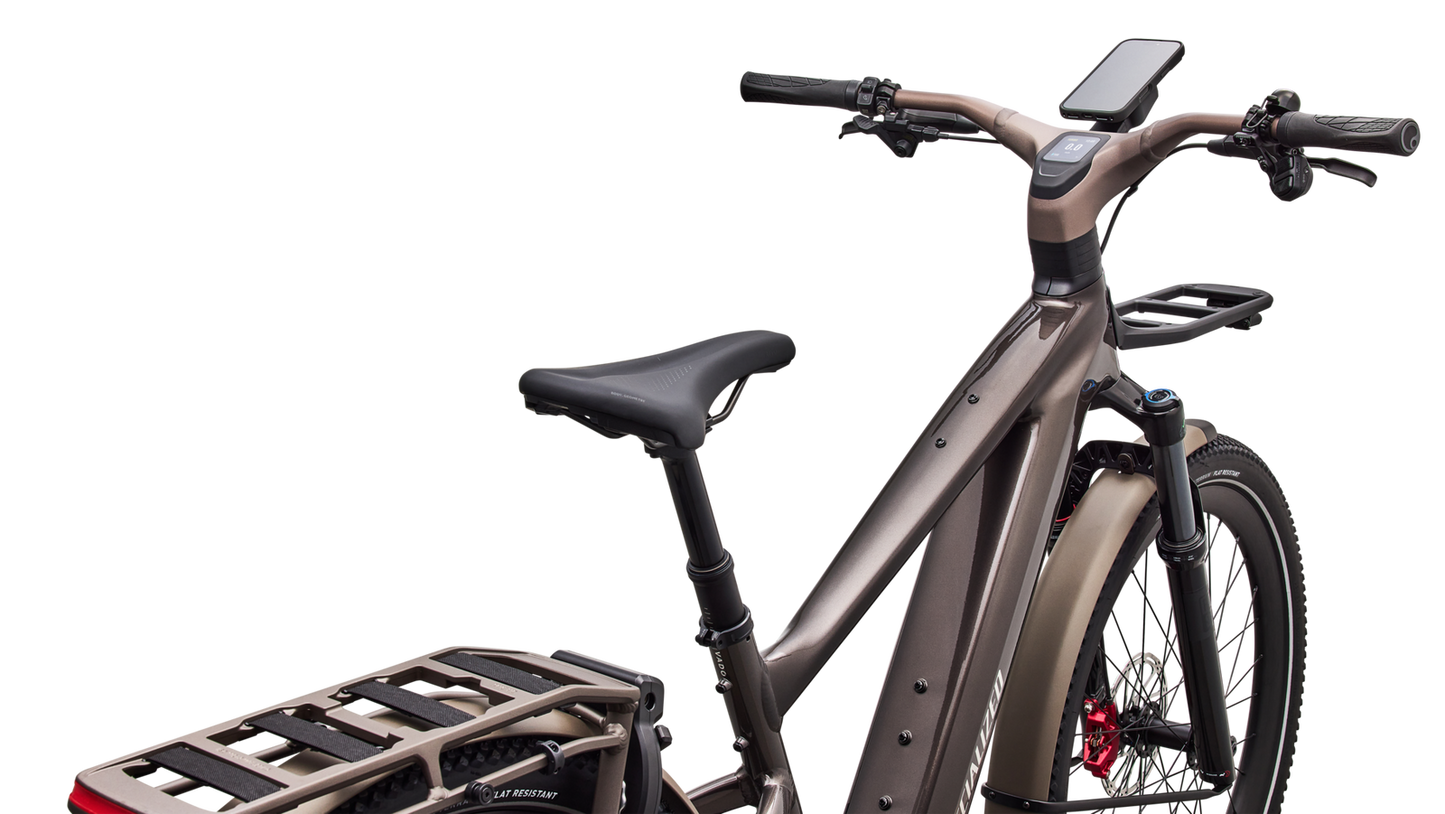 SPECIALIZED Turbo Vado 3 EVO 6.0 Ebike - GLOSS WARM SMOKE METALLIC / SATIN BRUSHED CHROME