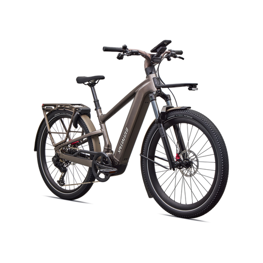 SPECIALIZED Turbo Vado 3 EVO 6.0 Ebike - GLOSS WARM SMOKE METALLIC / SATIN BRUSHED CHROME