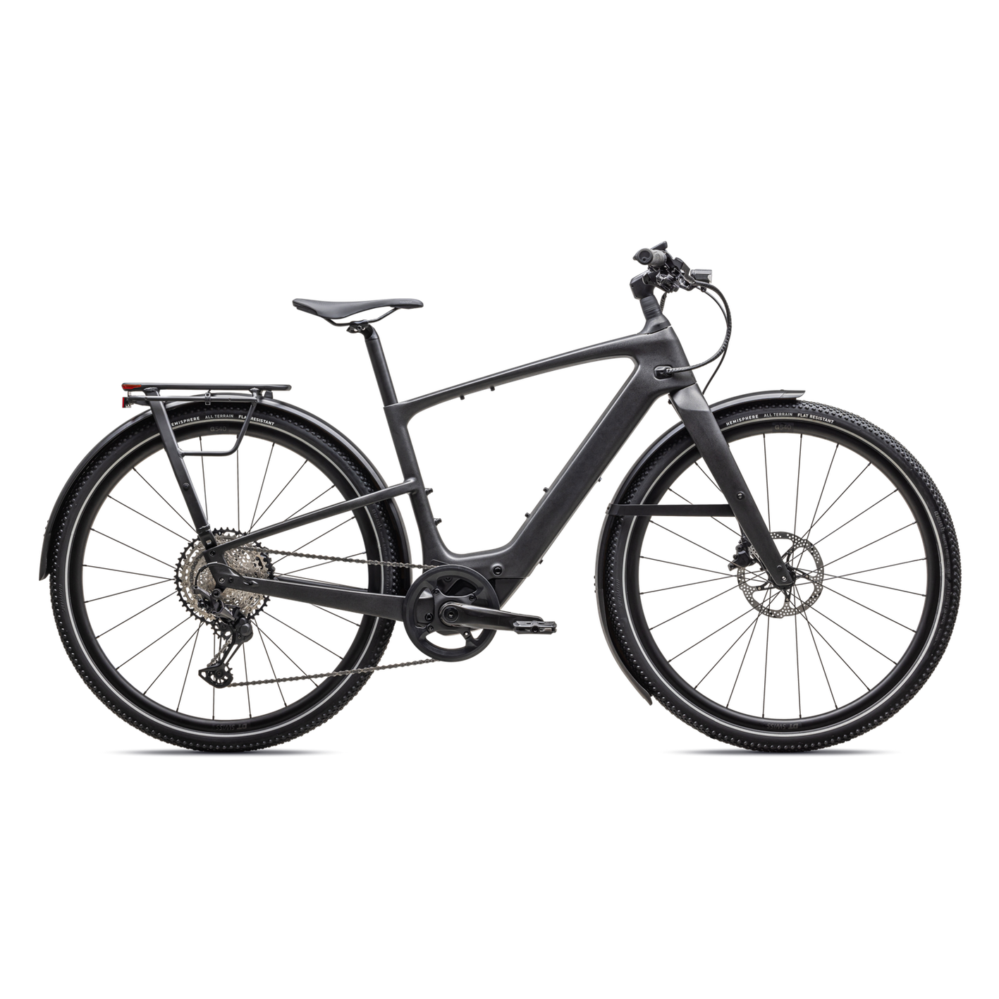 SPECIALIZED Turbo Vado SL 2 6.0 EQ Carbon Ebike - SATIN BLACK SPECKLE OVER CARBON / DOLOMITE METALLIC FROST REFLECTIVE