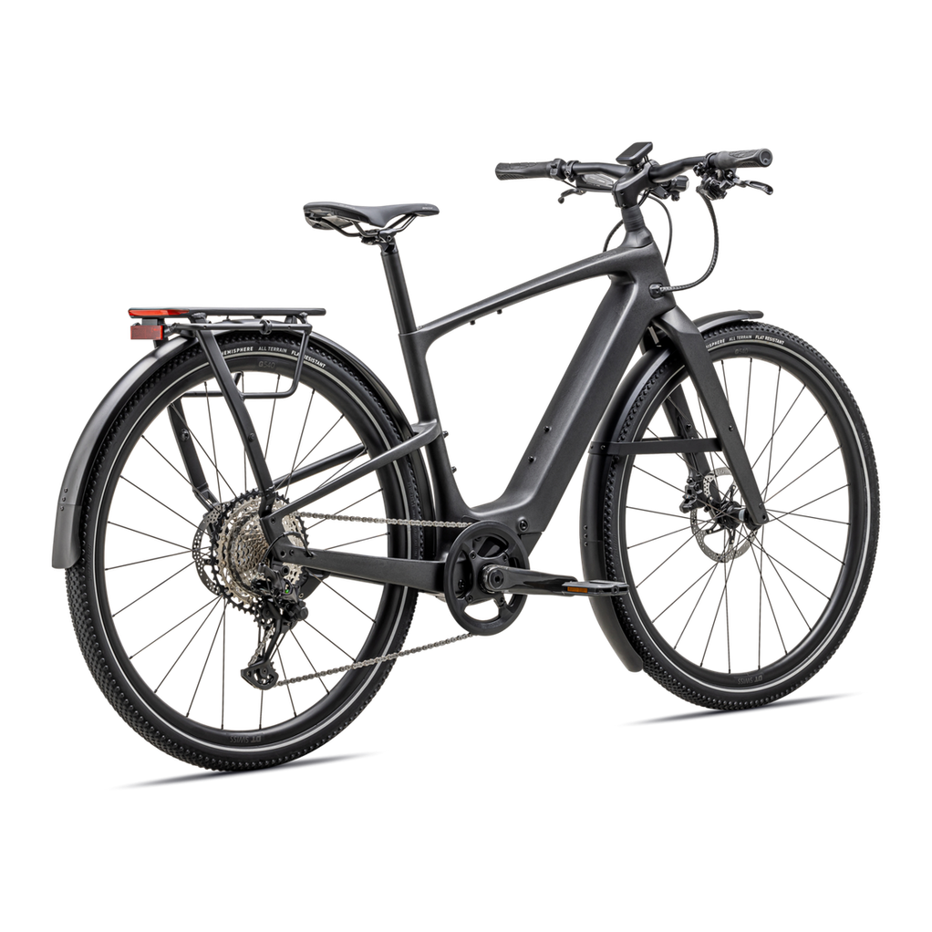 SPECIALIZED Turbo Vado SL 2 6.0 EQ Carbon Ebike - SATIN BLACK SPECKLE OVER CARBON / DOLOMITE METALLIC FROST REFLECTIVE