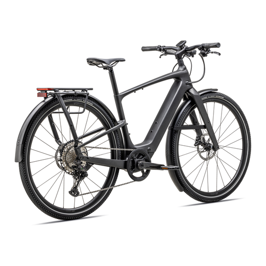 SPECIALIZED Turbo Vado SL 2 6.0 EQ Carbon Ebike - SATIN BLACK SPECKLE OVER CARBON / DOLOMITE METALLIC FROST REFLECTIVE