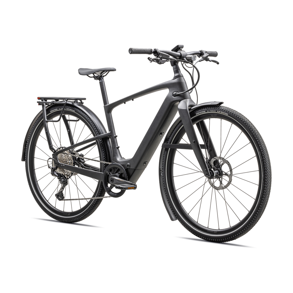 SPECIALIZED Turbo Vado SL 2 6.0 EQ Carbon Ebike - SATIN BLACK SPECKLE OVER CARBON / DOLOMITE METALLIC FROST REFLECTIVE