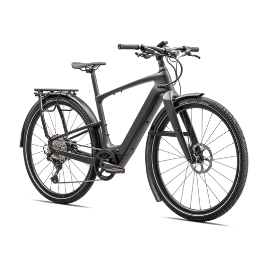 SPECIALIZED Turbo Vado SL 2 6.0 EQ Carbon Ebike - SATIN BLACK SPECKLE OVER CARBON / DOLOMITE METALLIC FROST REFLECTIVE