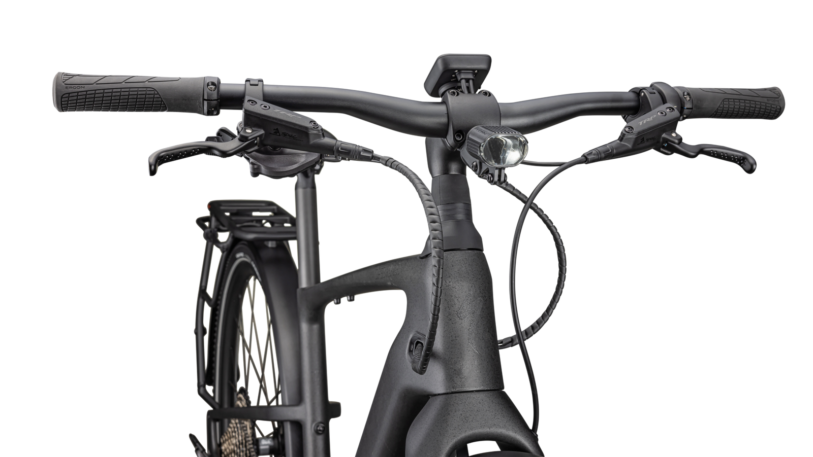 SPECIALIZED Turbo Vado SL 2 6.0 EQ Carbon Ebike - SATIN BLACK SPECKLE OVER CARBON / DOLOMITE METALLIC FROST REFLECTIVE
