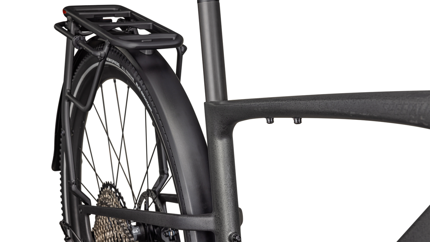 SPECIALIZED Turbo Vado SL 2 6.0 EQ Carbon Ebike - SATIN BLACK SPECKLE OVER CARBON / DOLOMITE METALLIC FROST REFLECTIVE
