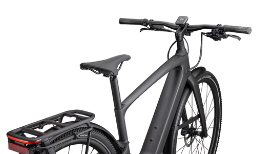 SPECIALIZED Turbo Vado SL 2 6.0 EQ Carbon Ebike - SATIN BLACK SPECKLE OVER CARBON / DOLOMITE METALLIC FROST REFLECTIVE