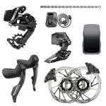 SRAM FORCE E TAP AXS E1 2X Groupset HIDRO FLAT MOUNT CL WITH HAMMERHEAD KAROO - Black
