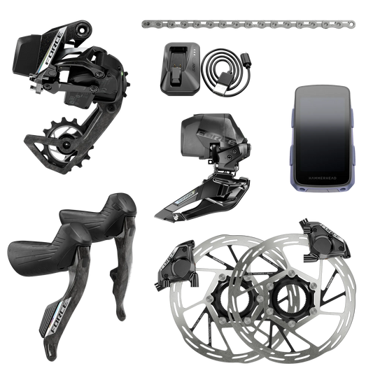 SRAM FORCE E TAP AXS E1 2X Groupset HIDRO FLAT MOUNT CL WITH HAMMERHEAD KAROO - Black