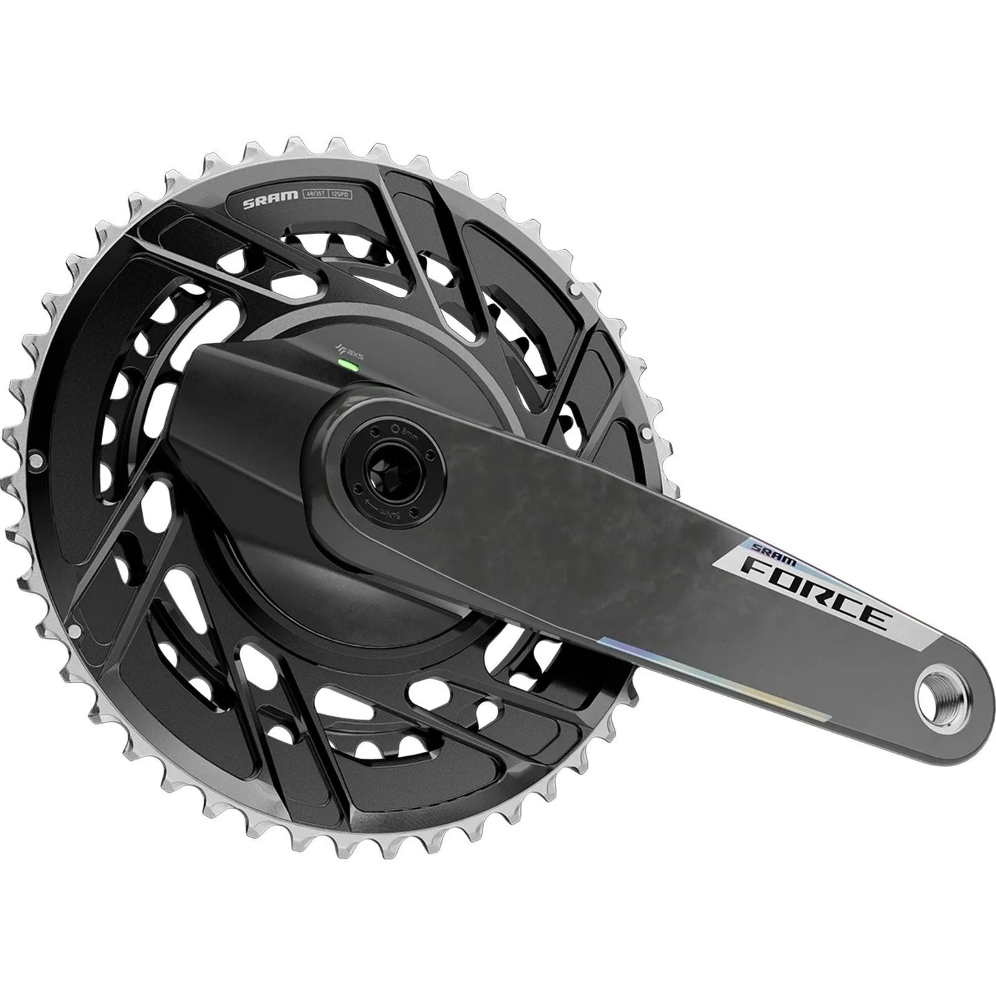 SRAM Force AXS E1 DUB power meter crankset Thread Mount 2x12speed - Silver Rainbow