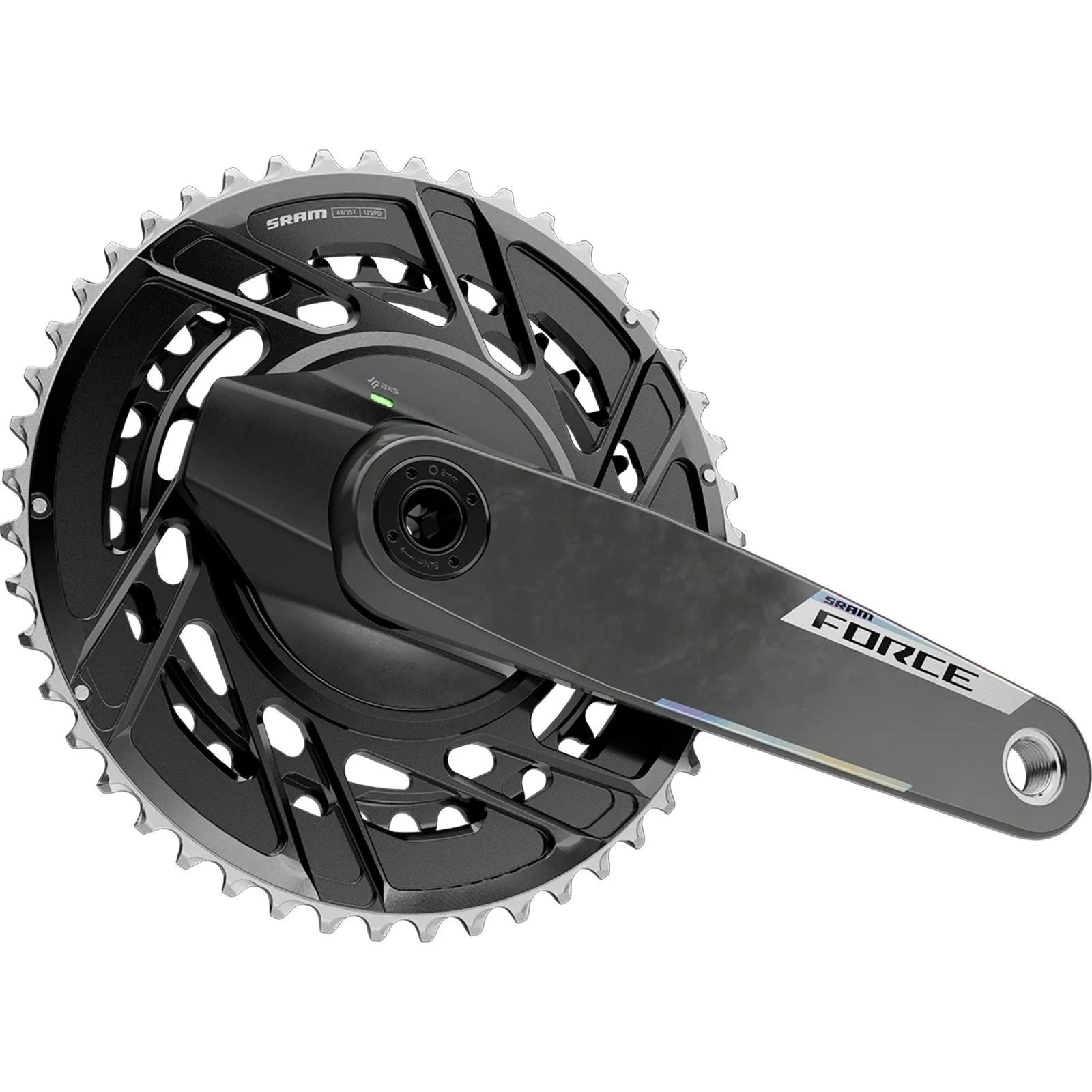 SRAM Force AXS E1 DUB power meter crankset Thread Mount 2x12speed - Silver Rainbow