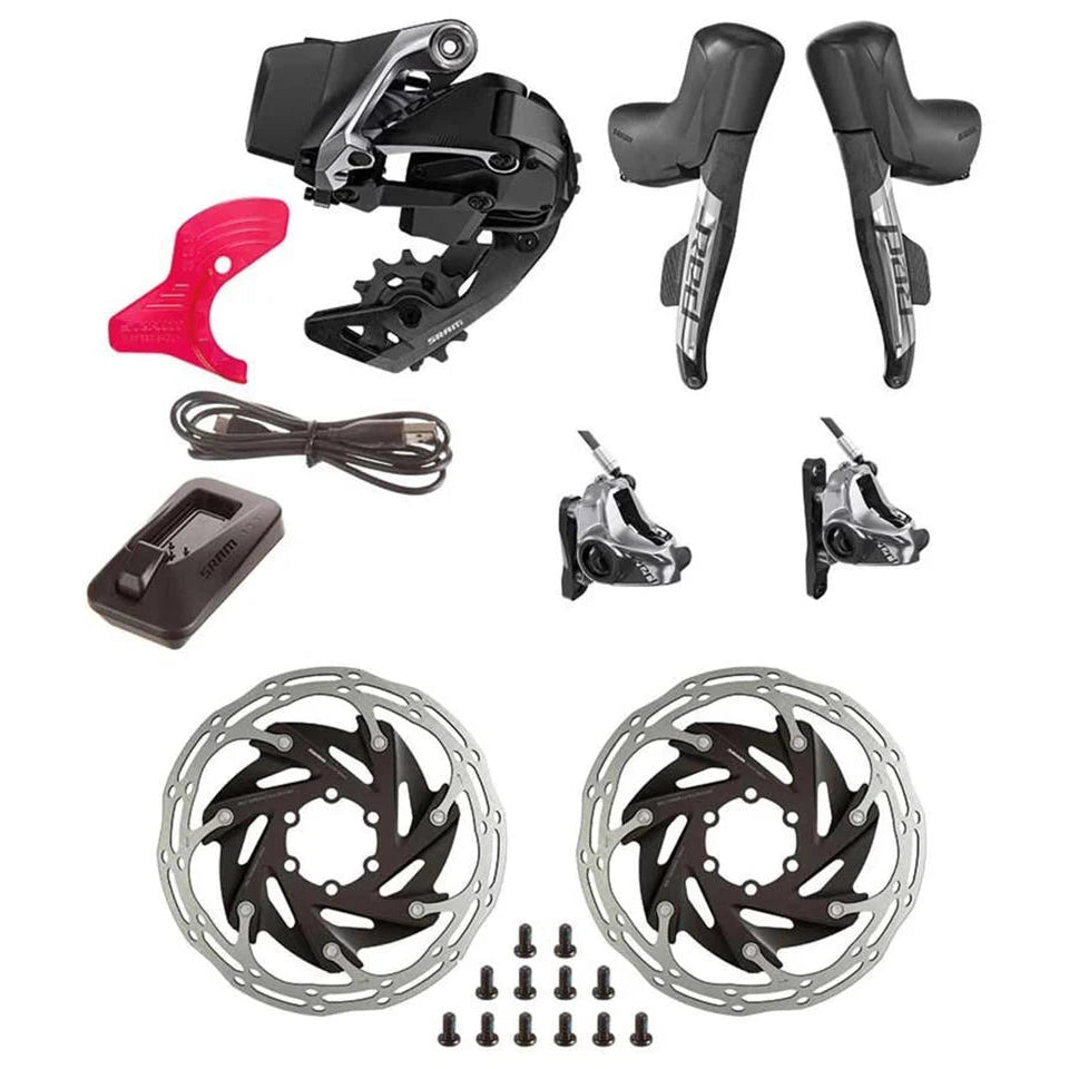 SRAM RED E TAP AXS 1X GROUPSET HIDRO FLAT MOUNT - Black