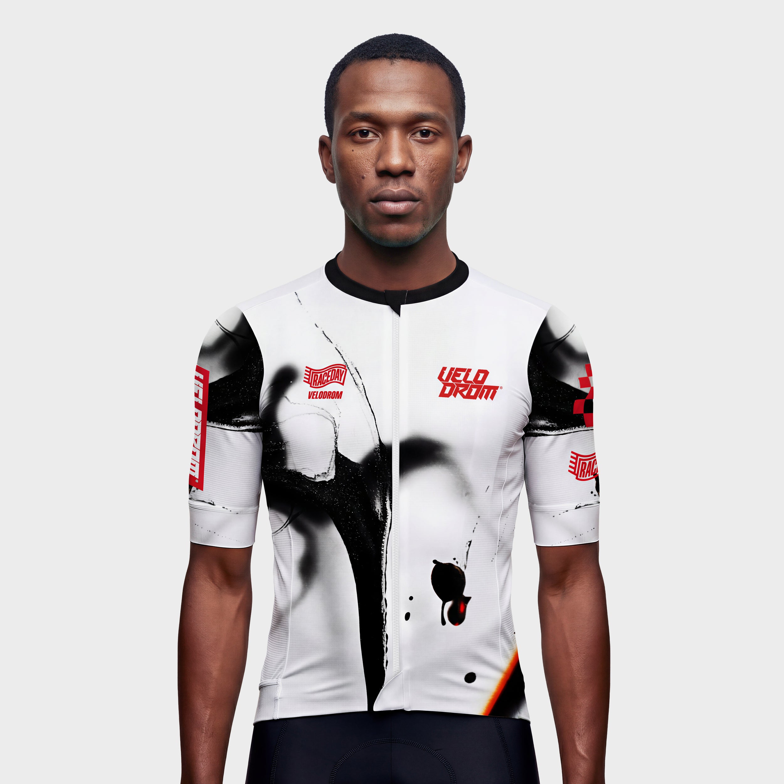 VELODROM Raceday 4.0 Jersey Txtr - Black/White/Red