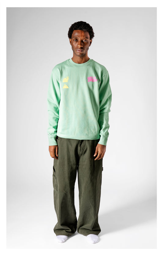 VELODROM Sweatshirt The Social Climber - Green/Pink/Yellow