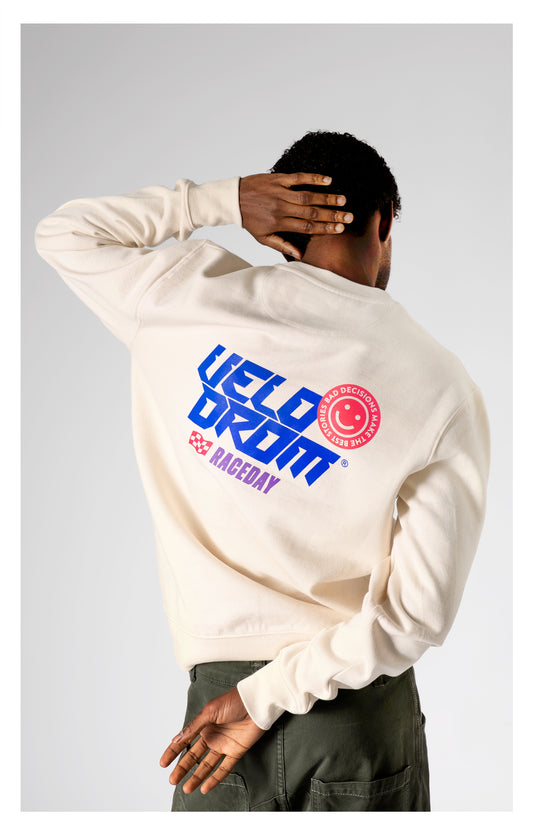 VELODROM Raceday Sweatshirt - Cream/Blue/Pink