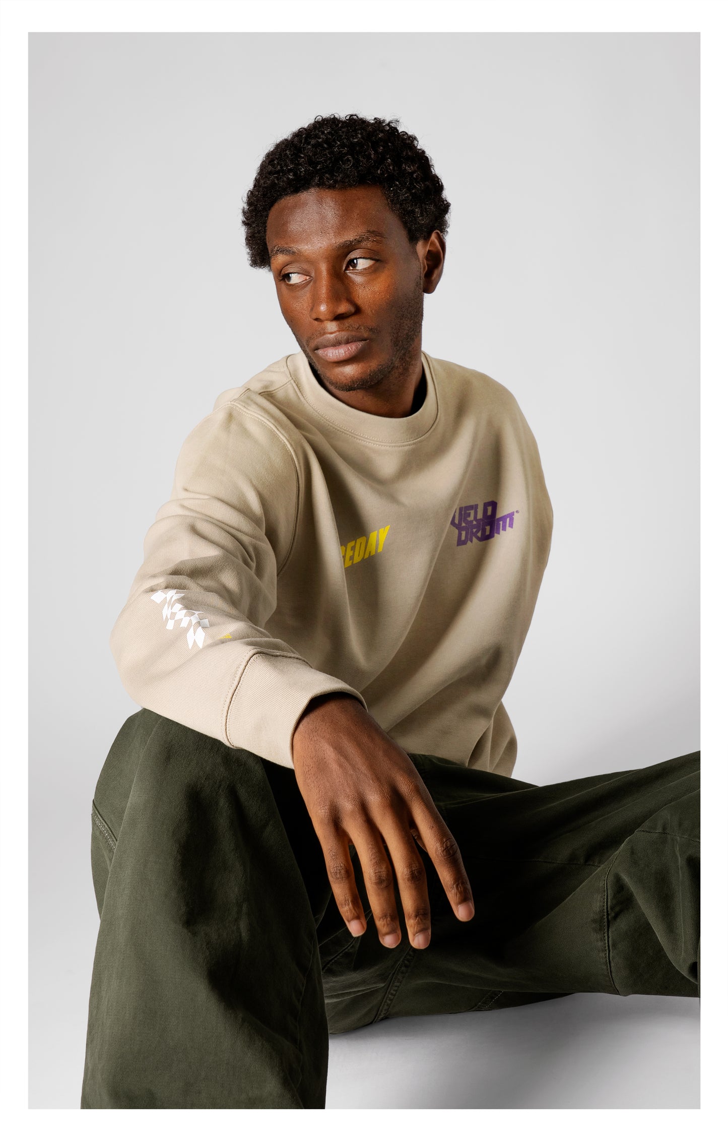 VELODROM Raceday Felpa - Beige/Yellow/Purple