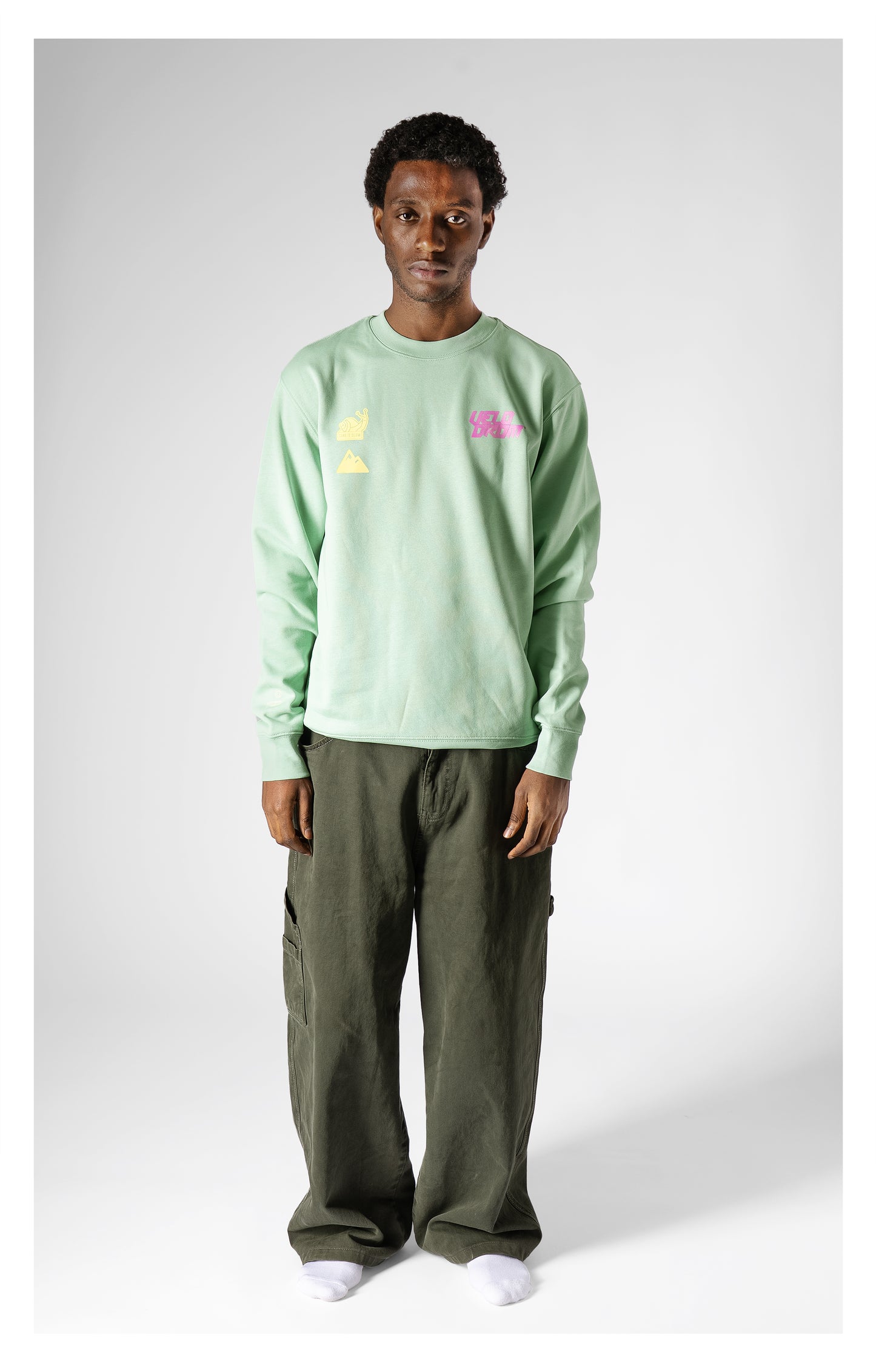 VELODROM Sweatshirt The Social Climber - Green/Pink/Yellow