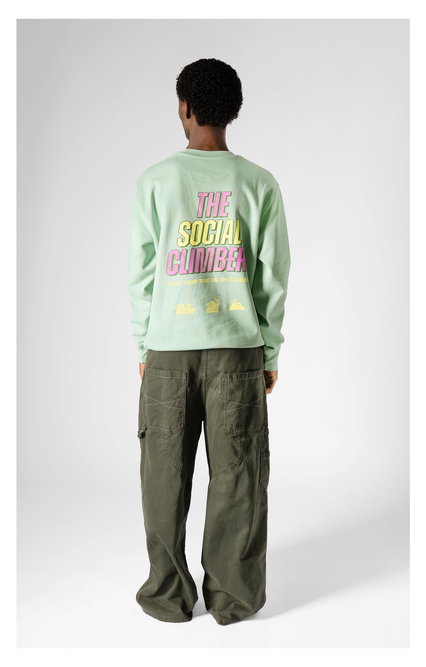 VELODROM Sweatshirt The Social Climber - Green/Pink/Yellow