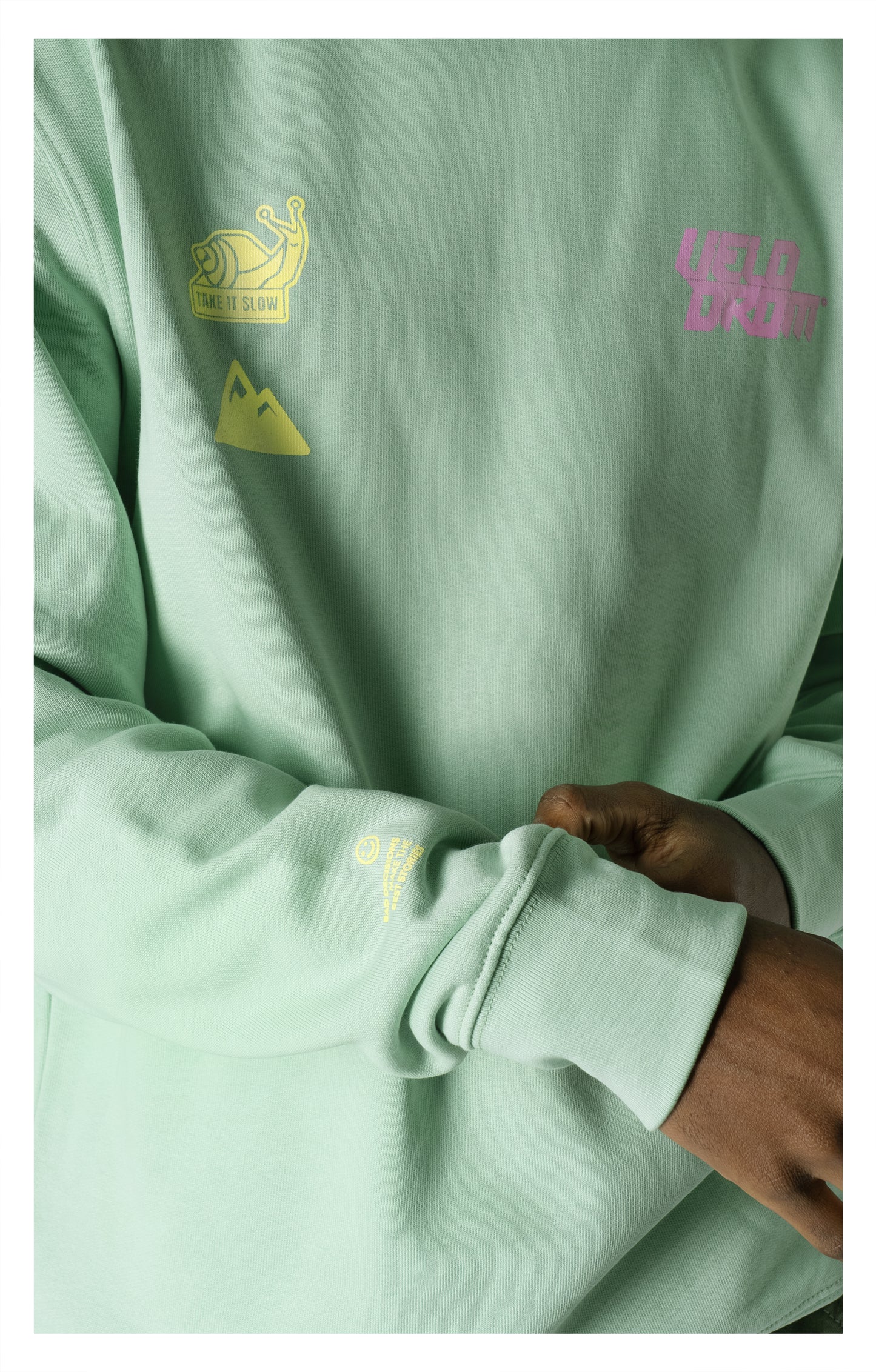 VELODROM Sweatshirt The Social Climber - Green/Pink/Yellow